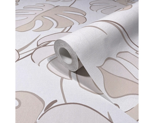 Rolle Papier-Tapete mit Monstera-Blatt-Motiv