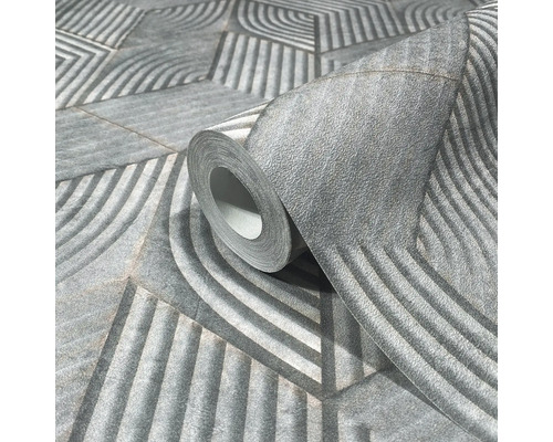 Rolle graue Tapete mit geometrischem Muster