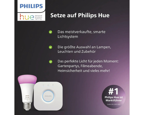 Philips Hue Lampe und Bridge für intelligentes Lichtsystem