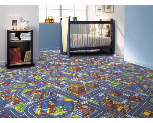 Teppichboden Schlinge Kinder Street grau 400 cm (Meterware) | HORNBACH