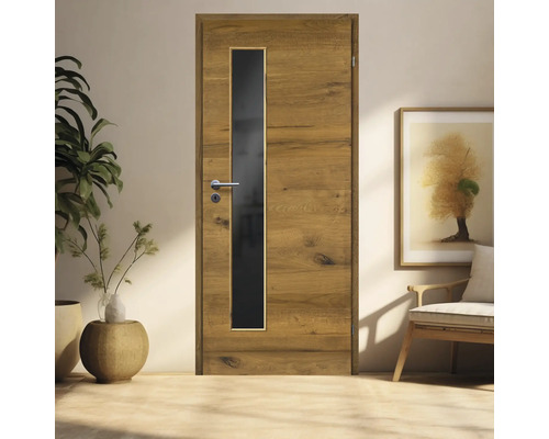 Holztür mit Glaseinsatz für Innenräume
