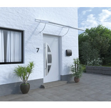 ARON Vordach Pultform Paris VSG 150x75 cm weiß inkl. Konsole R und Regenrinne rechts geschlossen-thumb-5