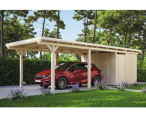 Einzelcarport SKAN HOLZ Emsland 354x846 cm mit Abstellraum | HORNBACH