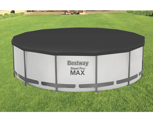Bestway Steel Pro Max Pool mit Abdeckung auf Rasen