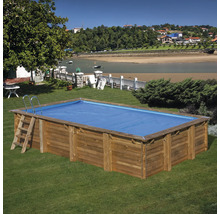 Sommerabdeckplane für Holzpool Evora rechteckig 565x368 cm blau