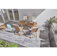 Gartenmöbelset GARDEN PLACE Alina 4-Sitzer 5 tlg. braun mit ausziehbarem Holztisch aus robuster Akazie, klappbar, inkl. Auflagen
