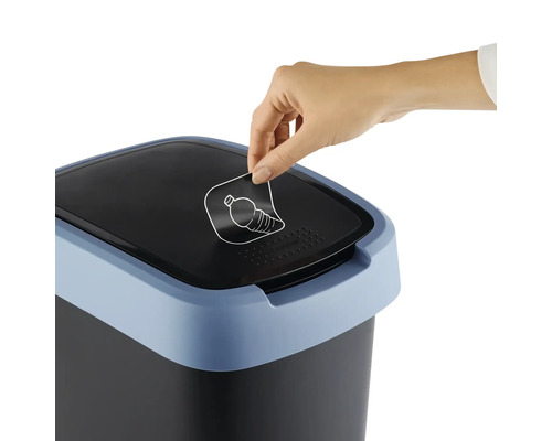 Abfalleimer mit Flaschensymbol auf dem Deckel