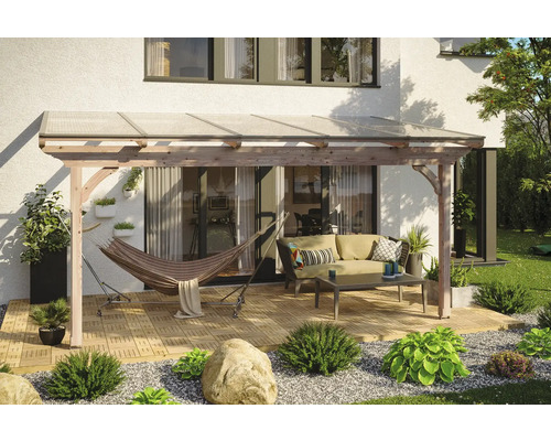 Terrassenüberdachung SKAN HOLZ Ravenna 541x350 cm natur