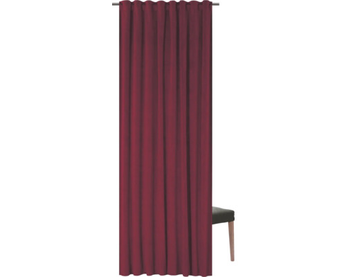 Bordeauxfarbener Vorhang mit Faltenbandaufhängung