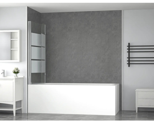 Modernes Badezimmer mit Badewanne, Badewannenaufsatz und Waschtisch