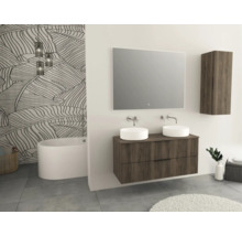 Waschtischplatte Jungborn QUATTRO/NOVE 121 x 46 cm Nussbaum gebürstet ohne Ausschnitt