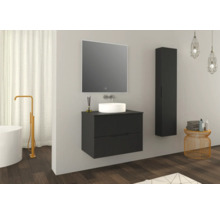Waschtischplatte Jungborn SEDICI 81 x 50 cm schwarz matt ohne Ausschnitt