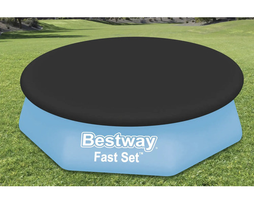Bestway Fast Set Pool mit Abdeckung im Garten