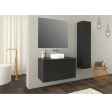 Waschtischplatte Jungborn SEDICI 101 x 50 cm schwarz matt ohne Ausschnitt