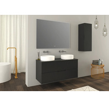 Waschtischplatte Jungborn SEDICI 121 x 50 cm schwarz matt ohne Ausschnitt
