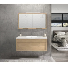 Badmöbel-Set Allibert Sorento BxHxT 120,5 x 69 x 46,2 cm Frontfarbe eiche halifax mit Waschtisch