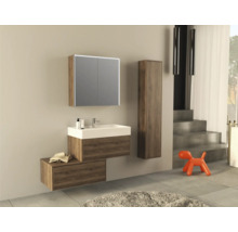Jungborn Spiegelschrank QUATTRO SEDICI NOVE 80 x 20 x 70 cm nussbaum 2-türig LED IP 44