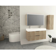 Jungborn Spiegelschrank QUATTRO SEDICI NOVE 120 x 20 x 70 cm tabacco 2-türig LED IP 44