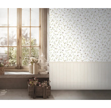 Fototapete Vlies 39805-1 Sockelleiste Blüten beige 3-tlg. 159 x 280 cm