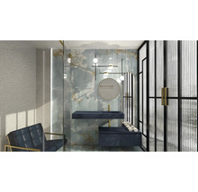 Jungborn Waschtisch DECEM 1210 x 460 mm Becken rechts navy blau matt