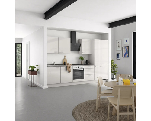 NOBILIA Küchenzeile ohne Geräte Urban 330 cm seidengrau hochglanz vormontiert Variante rechts 4004539010703 NOBILIA Küchenzeile ohne Geräte Urban 330 cm seidengrau hochglanz vormontiert Variante rechts 4004539010703