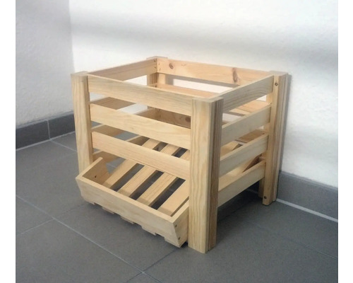 Holzkiste mit Schublade zur Aufbewahrung