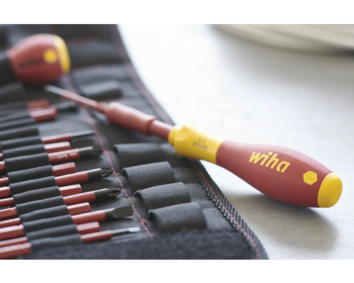 Wiha Schraubendreher Set mit austauschbaren Klingen in einer Rolltasche