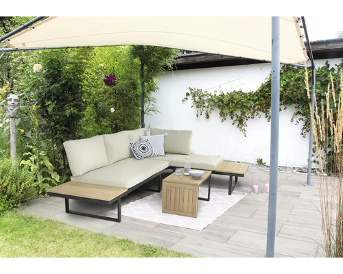 Lounge Set bellavista - Home & Garden Cella Ecksofa+Tisch Alu/Holz