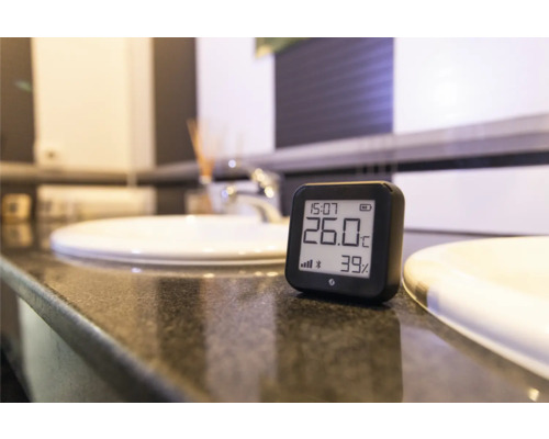 Innenraum-Thermometer zur Messung von Temperatur und Luftfeuchtigkeit im Badezimmer
