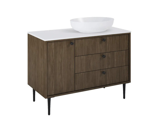 Waschtischunterschrank mit Waschbecken, Schubladen und Tür