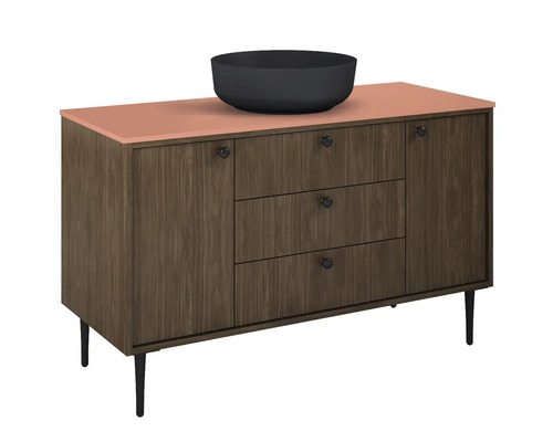 Kommode mit Schranktüren, Schubladen und Schale