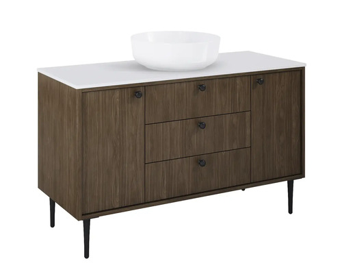 Waschtisch mit Waschbecken, Schubladen und Schranktüren für das Badezimmer