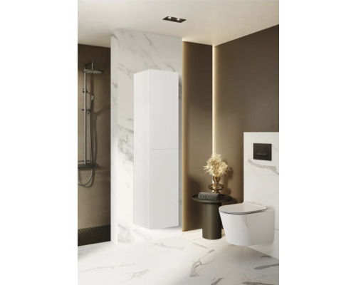 Modernes Badezimmer mit Dusche, Toilette und Waschbeckenunterschrank