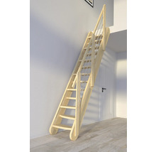 Raumspartreppe aus Holz mit Geländer
