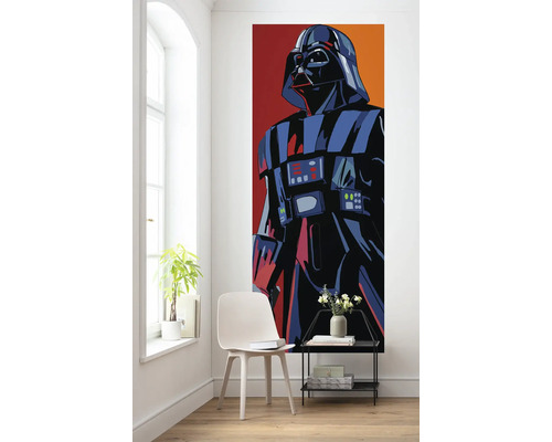 Illustration von Darth Vader als Wanddekoration in einem Raum.