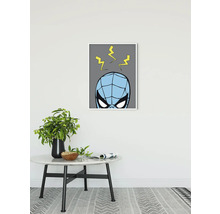 Gerahmtes Comic-Wandbild mit Superhelden-Motiv und Blitzsymbolen