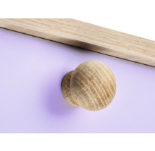 Holzknopf an einem Schrank mit Holzrahmen