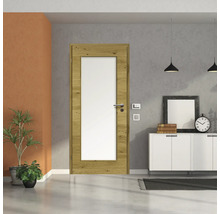 ZT Eiche Rustic Furnier Quer 98,5x198,5 DIN Links MODERN 08 Glas Satiniert