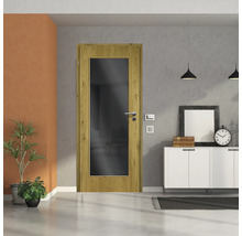 ZT Eiche Rustic Furnier Aufrecht 73,5x198,5 DIN Links MODERN 08 Glas Dunkelgrau