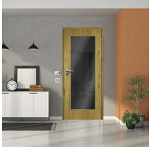 ZT Eiche Rustic Furnier Aufrecht 86x198,5 DIN Rechts MODERN 08 Glas Dunkelgrau