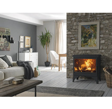 Kaminofen Panadero BOHEME Stahl schwarz 9,8 kW Mit Wärmefach