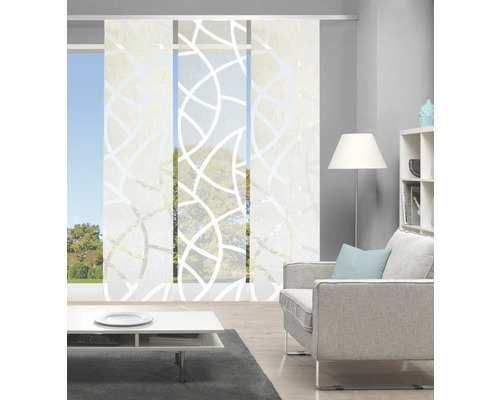 Wohnzimmer mit Schiebegardine mit Muster