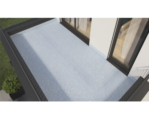 Balkon mit Bodenbeschichtung und Fensterfront