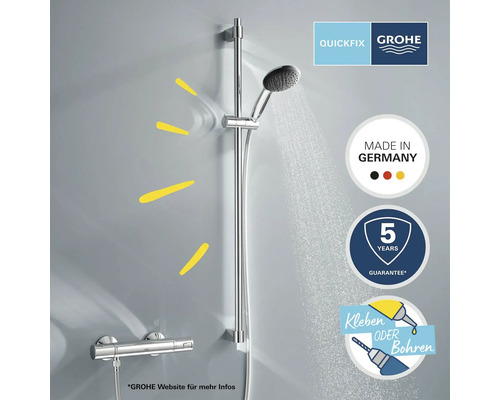 Duschsystem mit Brausestange und Thermostatarmatur von Grohe