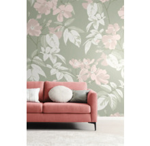 Digitaldruck Vlies 366839 Schöner Wohnen Blüten grün 5-tlg. 265 x 300 cm