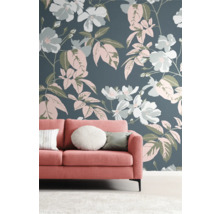 Digitaldruck Vlies 366846 Schöner Wohnen Blüten blau 5-tlg. 265 x 300 cm