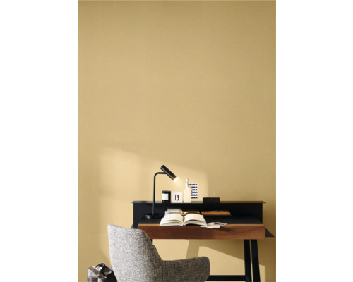 Schreibtisch mit Schreibtischlampe und Stuhl in einem Arbeitszimmer