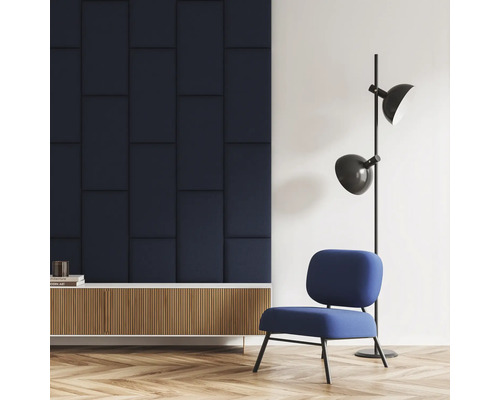 Wandkissen Textil dunkelblau Textil-Optik 30 x 60 cm