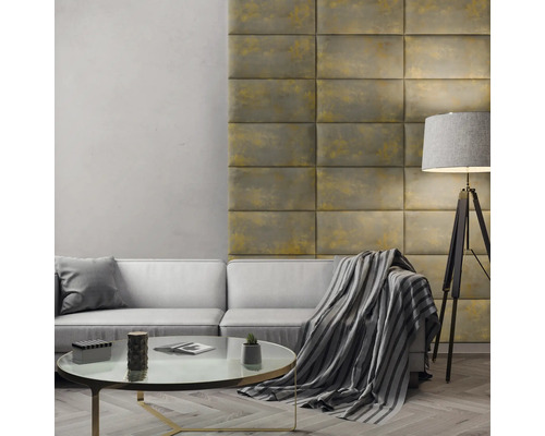 Wandkissen Print Gold Beton Samt-Optik 30 x 60 cm