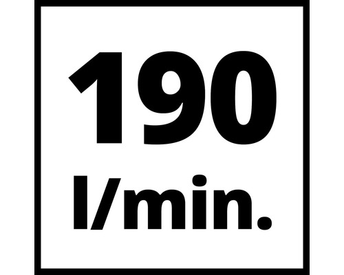 Symbol für eine Fördermenge von 190 Liter pro Minute
